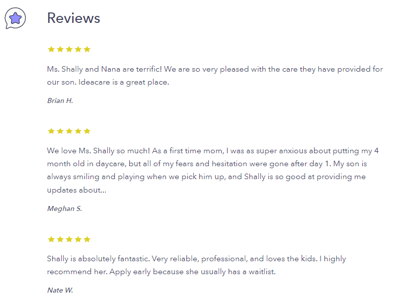 Parents Reviews IDEA Childcare